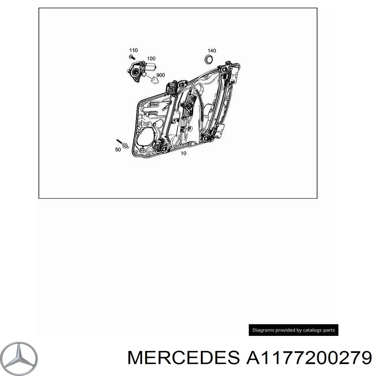 A1177200279 Mercedes Механізм склопідіймача дверей передніх, правих