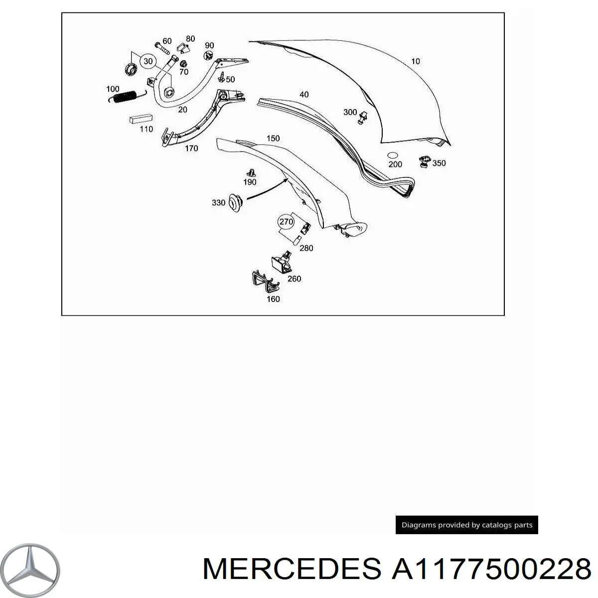 Купити A1177500228 Mercedes Петля багажника
