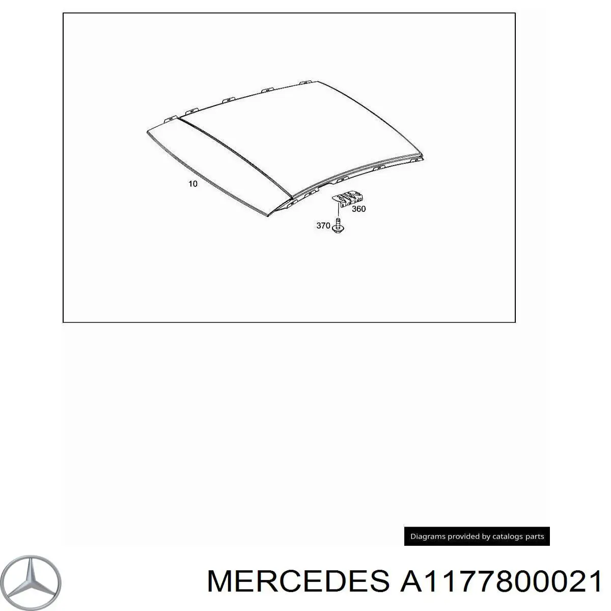 A1177800021 Mercedes Скло люка даху