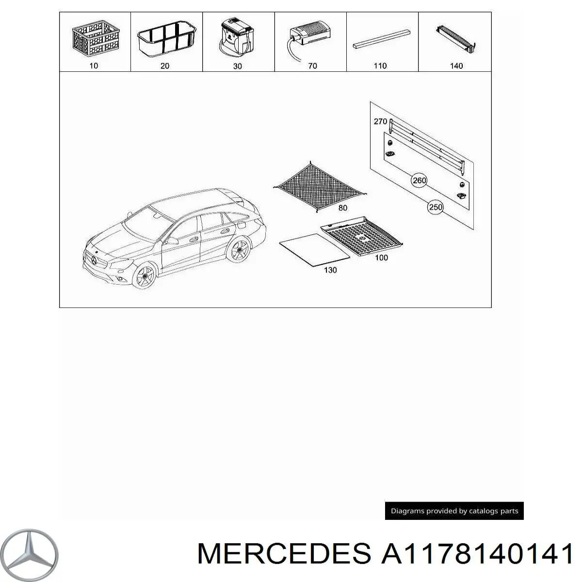  Mercedes A1178140141 ціна, від 103.62 USD