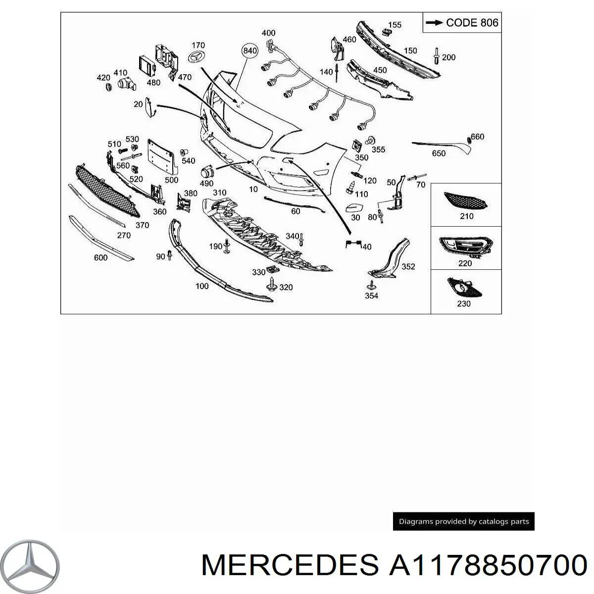  Mercedes A1178850700 ціна, від 30.15 USD