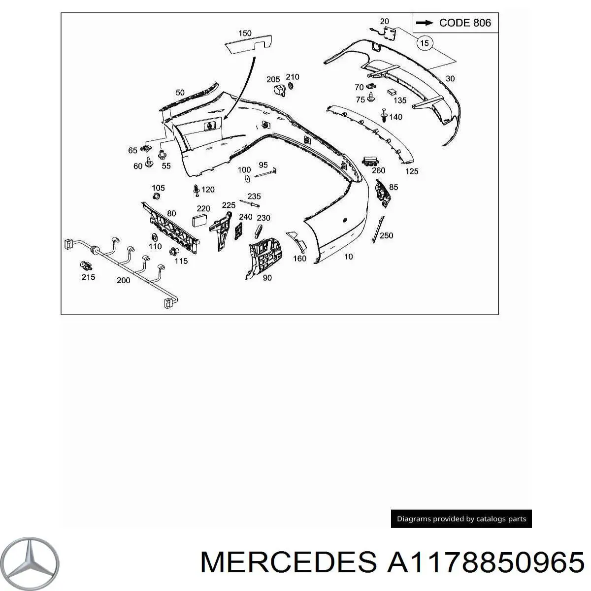 A1178850965 Mercedes Кріплення бамера ліве