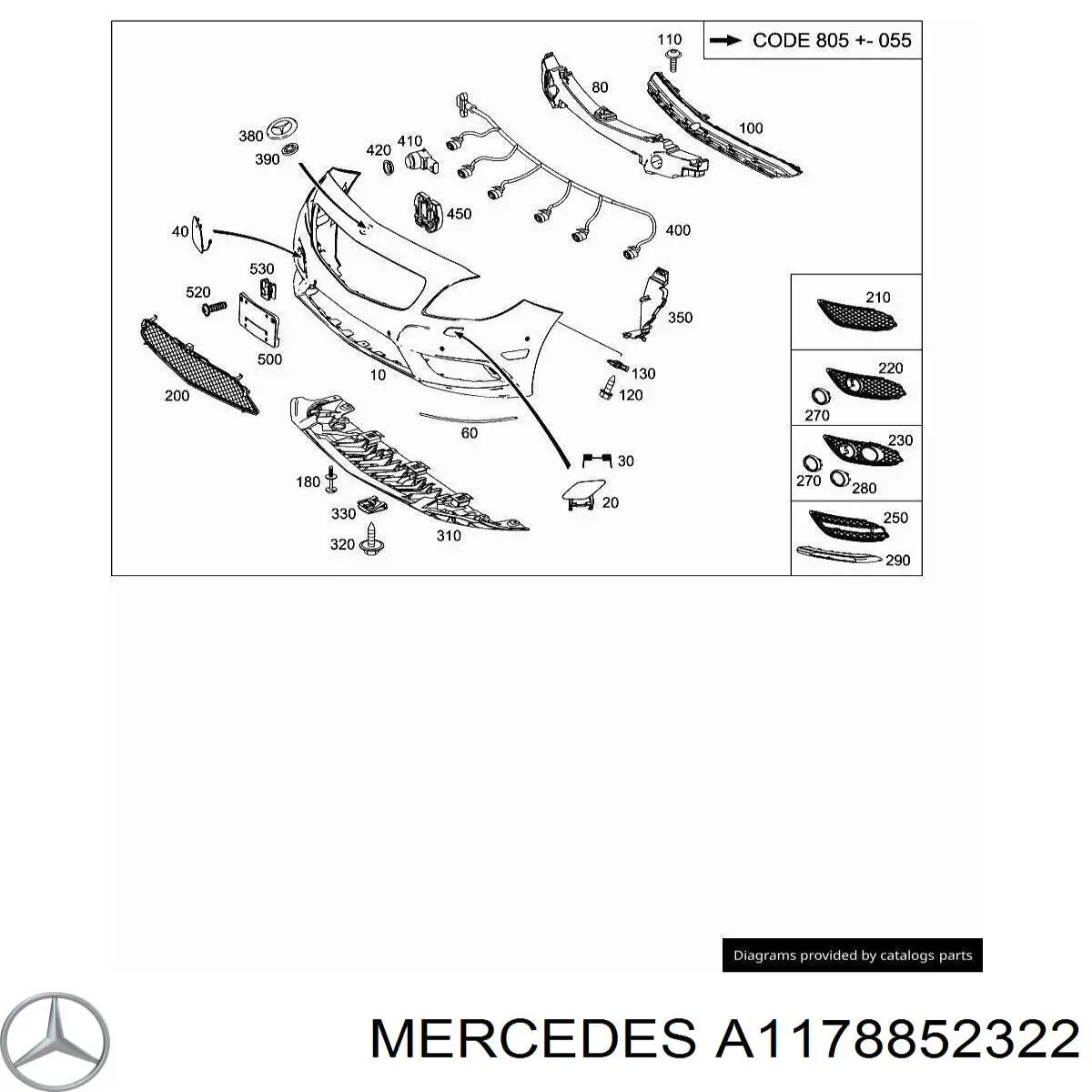  Mercedes A1178852322 ціна, від 18.38 USD