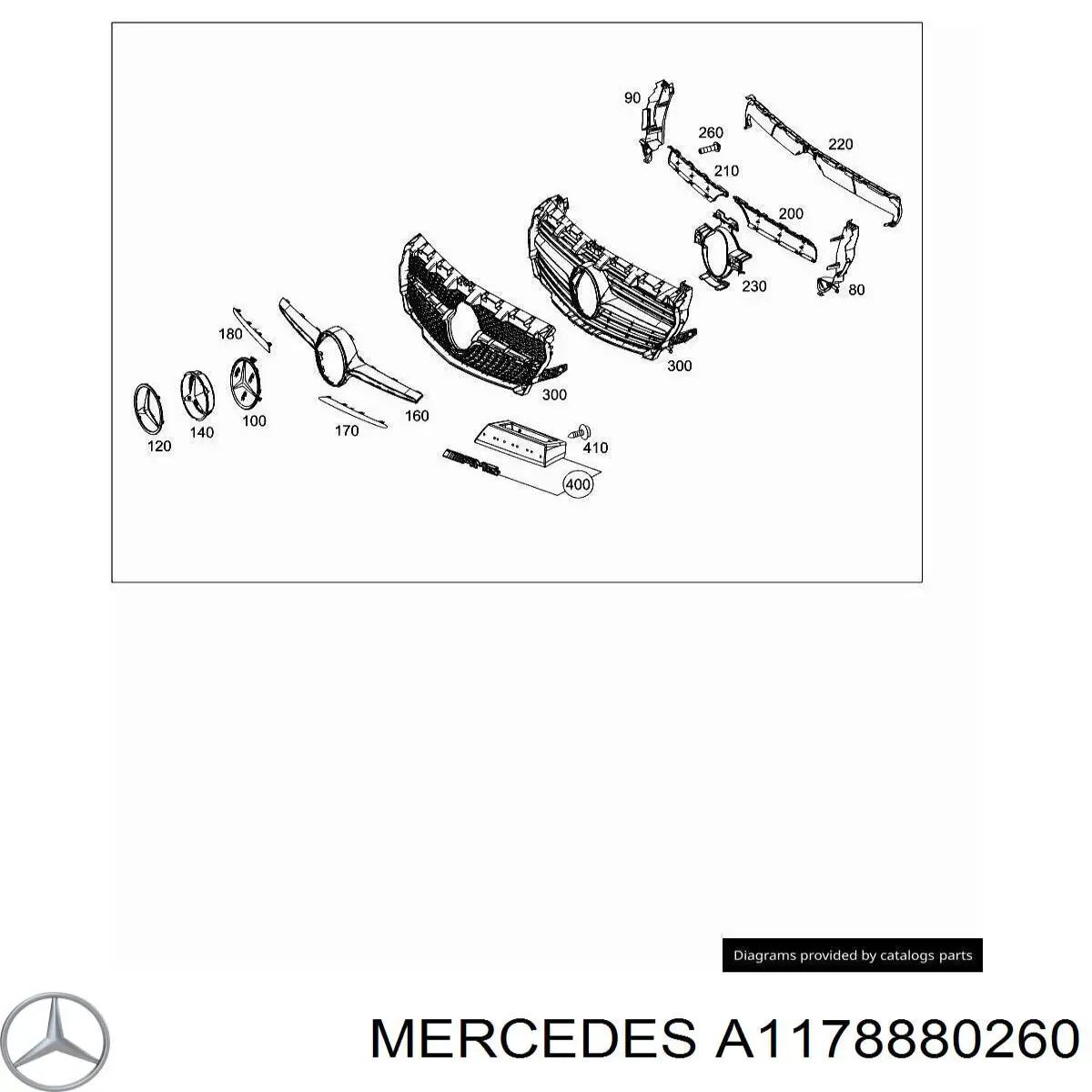 A1178880260 Mercedes Решітка радіатора