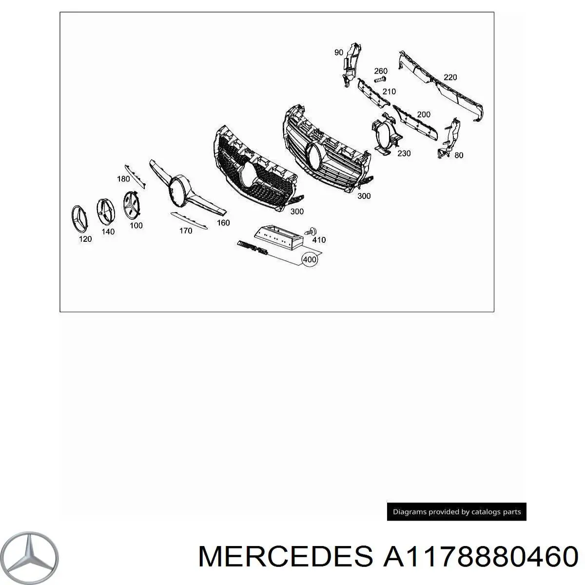 A1178880460 Mercedes Решітка радіатора