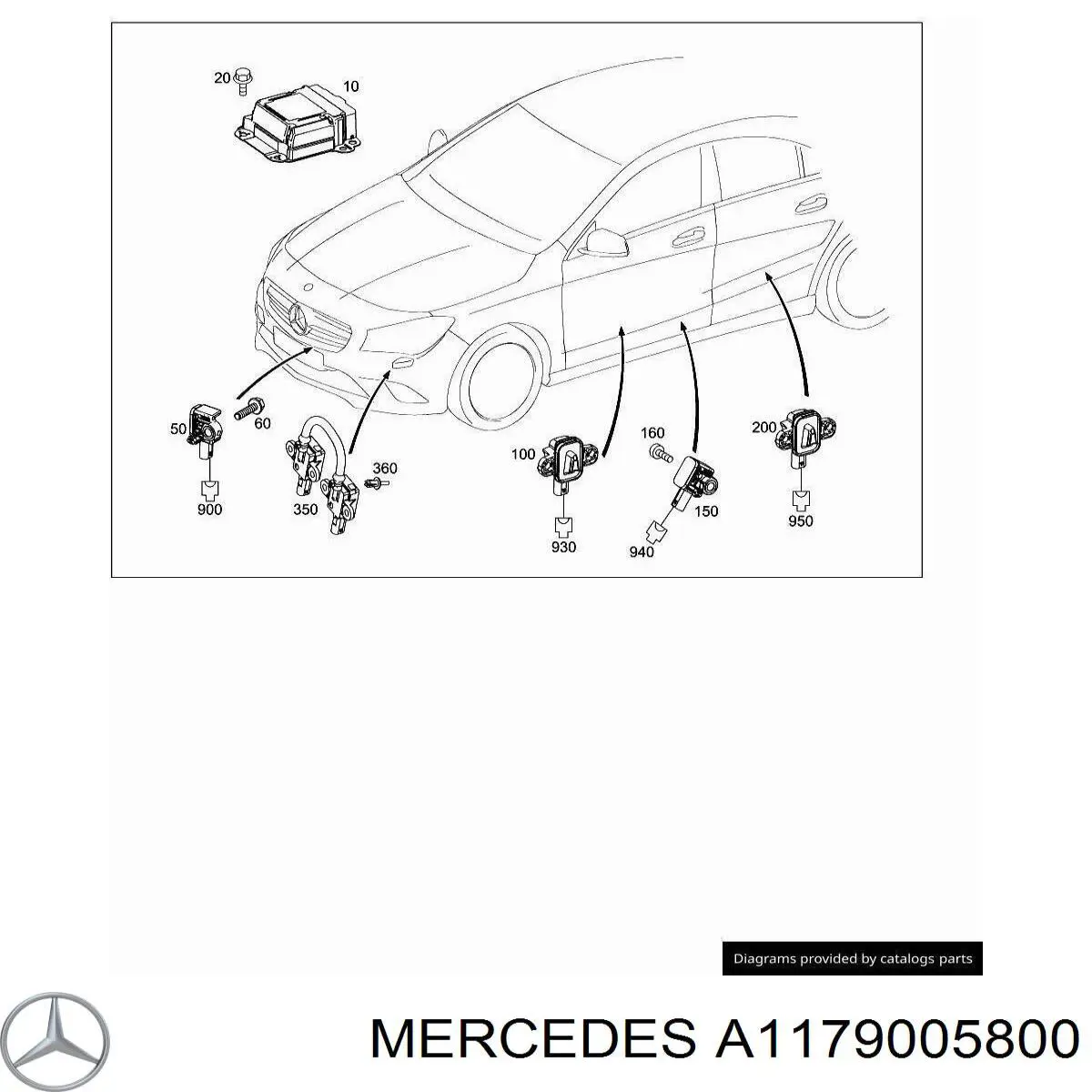 Купити A1179009200 Mercedes Модуль-процесор керування подушки безпеки