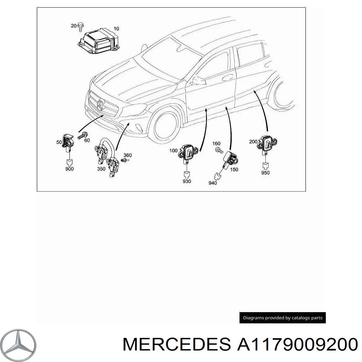A1179009200 Mercedes Модуль-процесор управління подушки безпеки