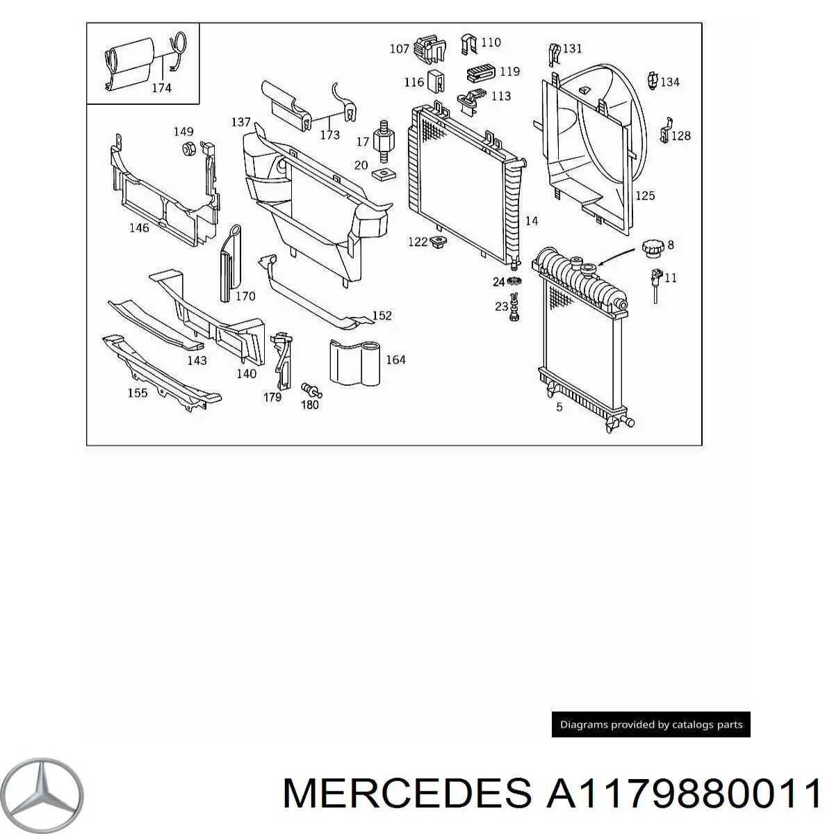 A1179880011 Mercedes Кронштейн кріплення глушника