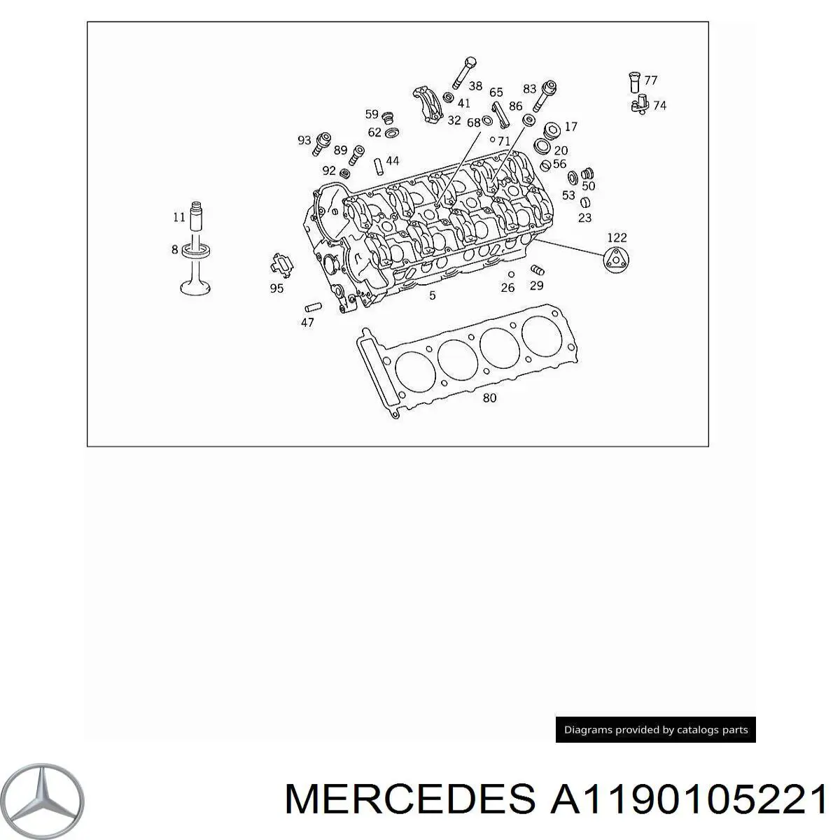 1190100621 Mercedes комплект прокладок двигуна, верхній
