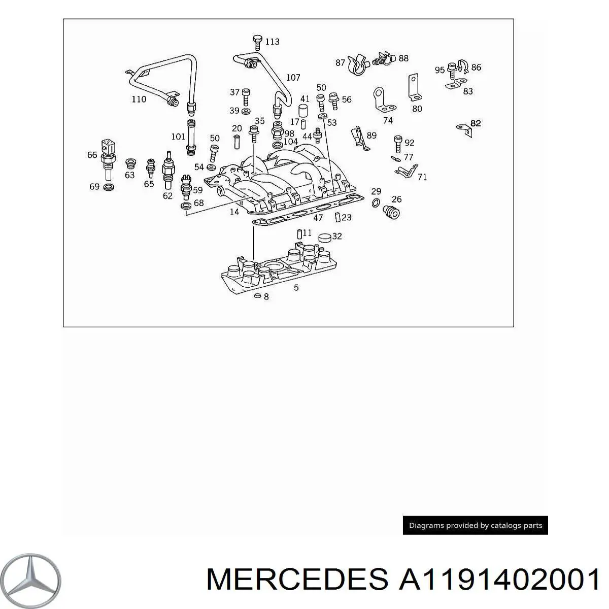 A1191402001 Mercedes Колектор впуск верхній