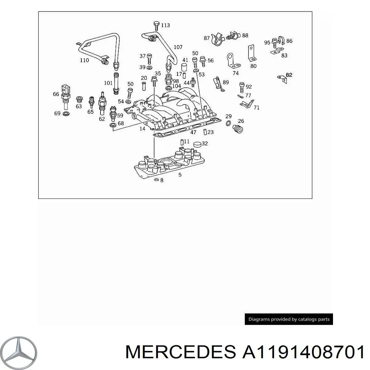 Колектор впускний нижній Mercedes A1191408701 ціна, від 76.02 USD
