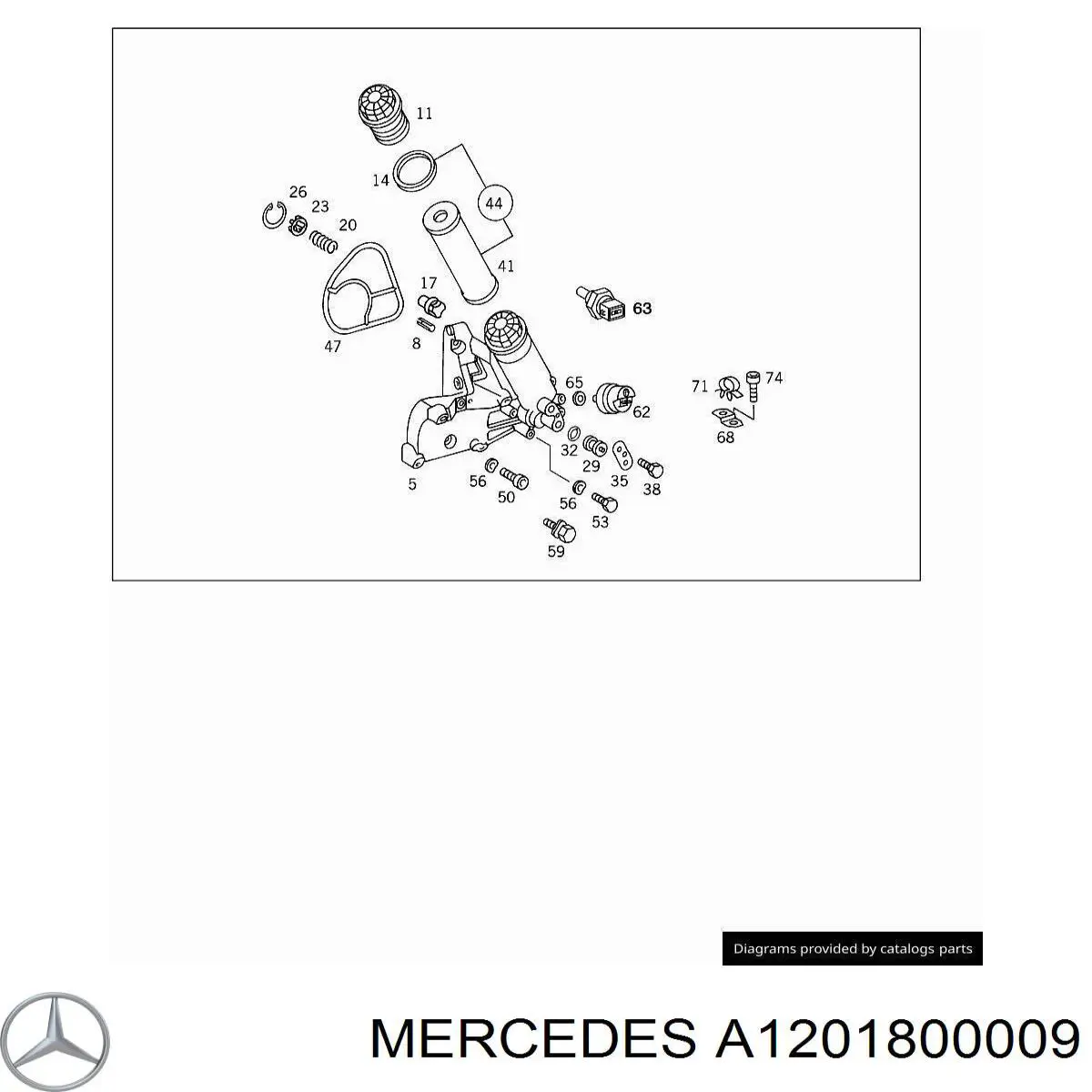 Масляний фільтр двигуна Mercedes A1201800009 ціна, від 16.80 USD