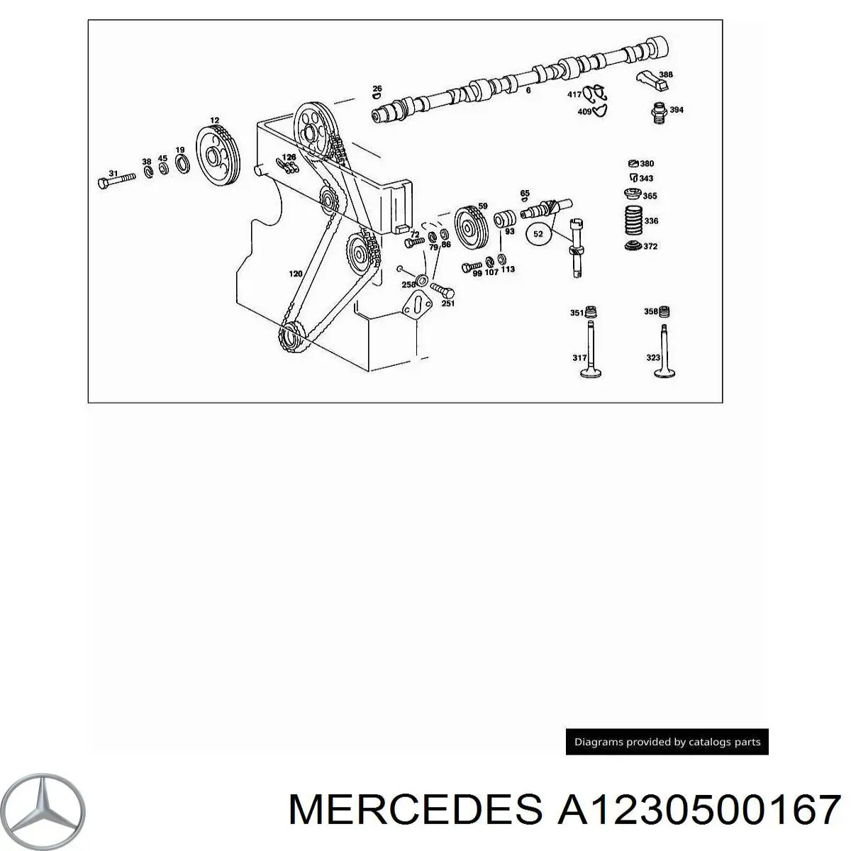 Купити A1230500167 Mercedes Сальник клапана (маслознімний), впуск/випуск, комплект на мотор