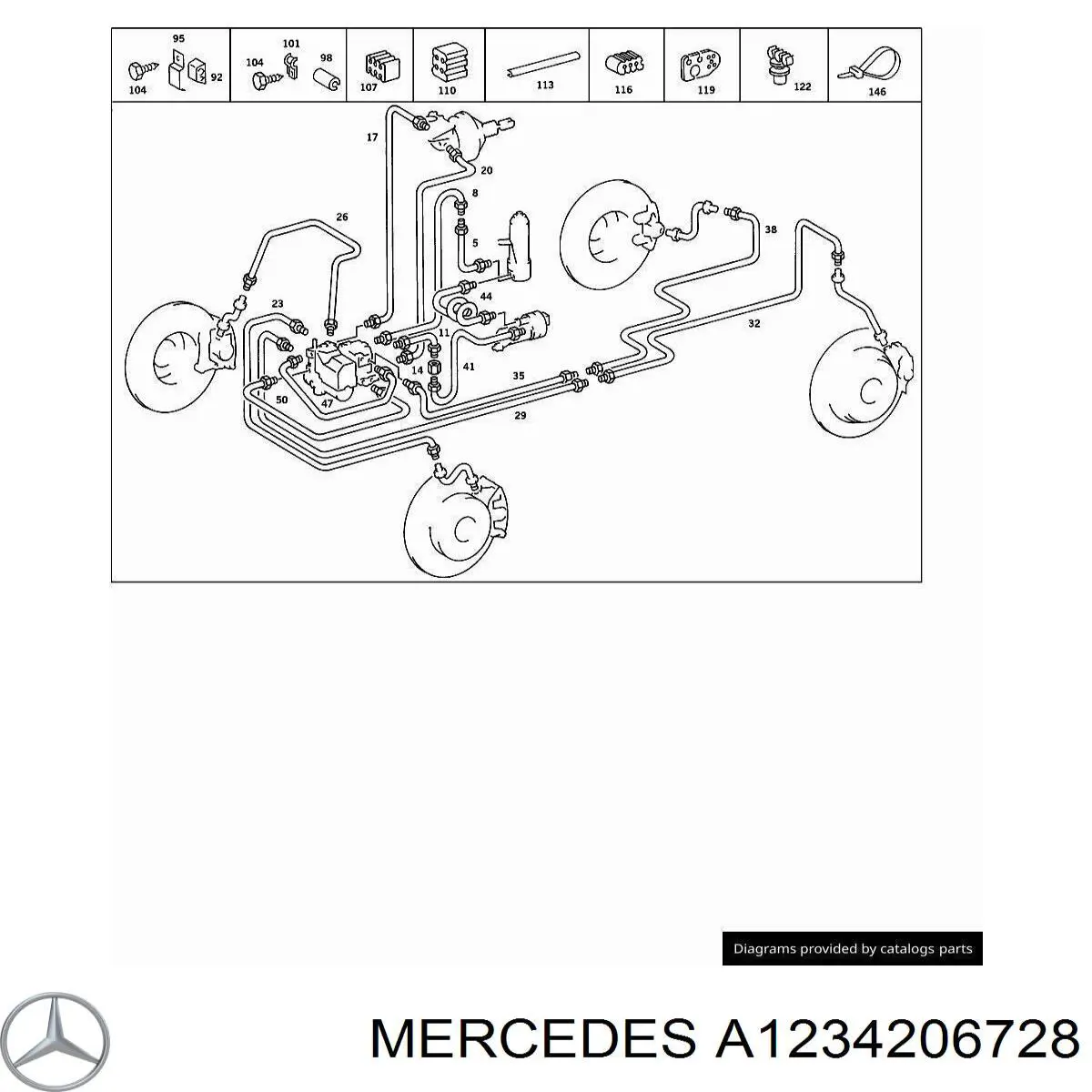  Mercedes A1234206728 ціна, від 11.99 USD