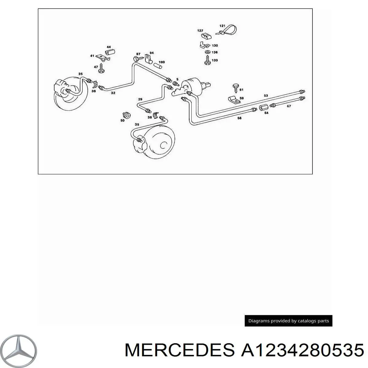 Шланг гальмівний передній Mercedes A1234280535 ціна, від 6.73 USD