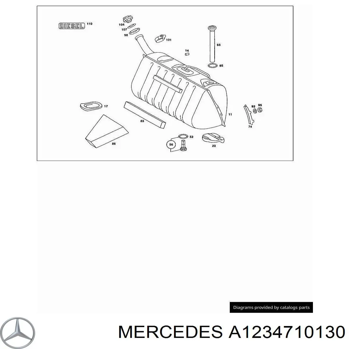 Пробка паливного бака Mercedes A1234710130 ціна, від 177.04 USD