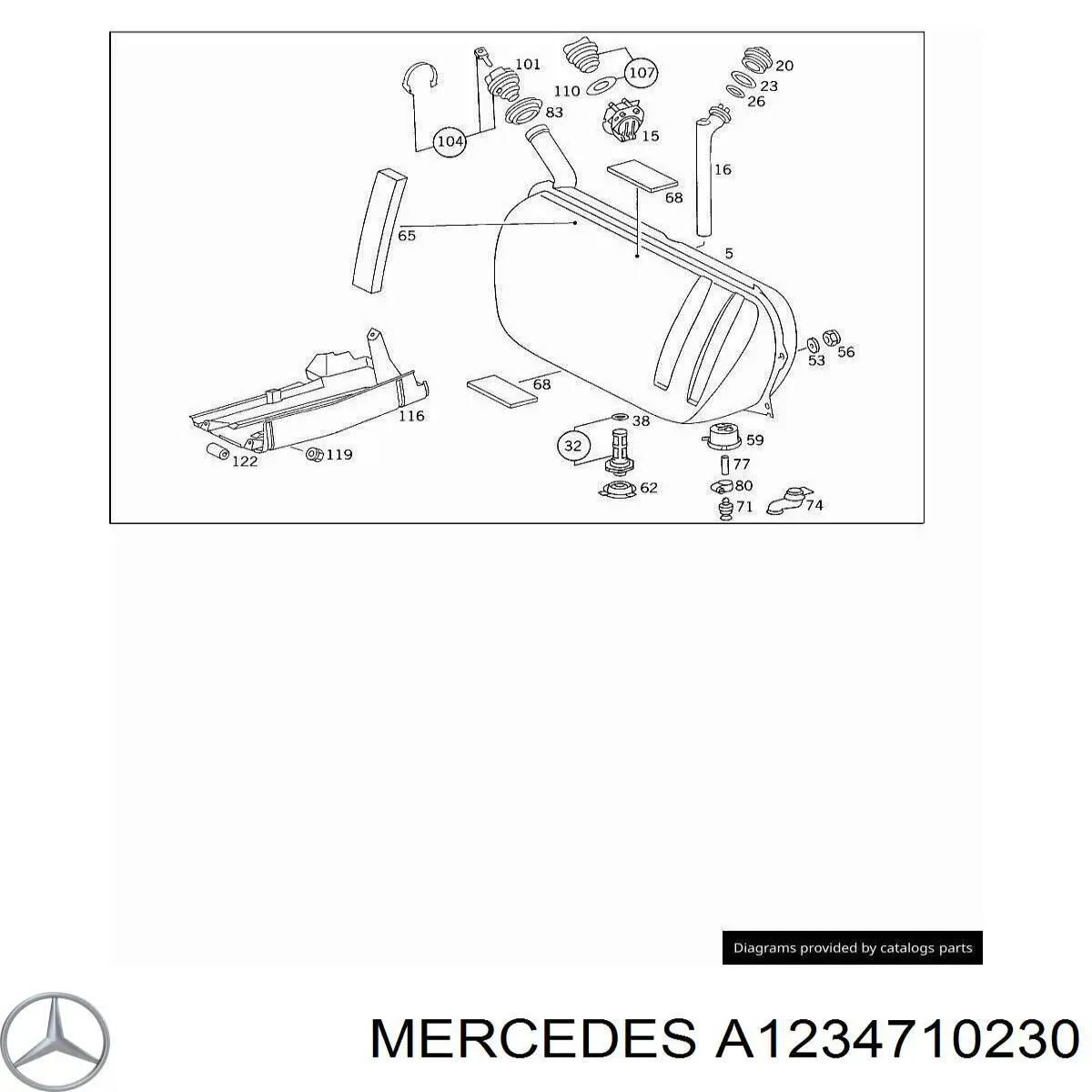 Пробка паливного бака Mercedes A1234710230 ціна, від 23.53 USD