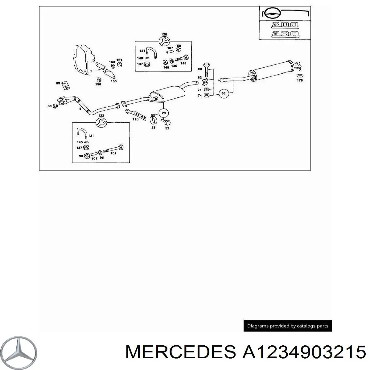 Купити A1234903215 Mercedes Вихлоп