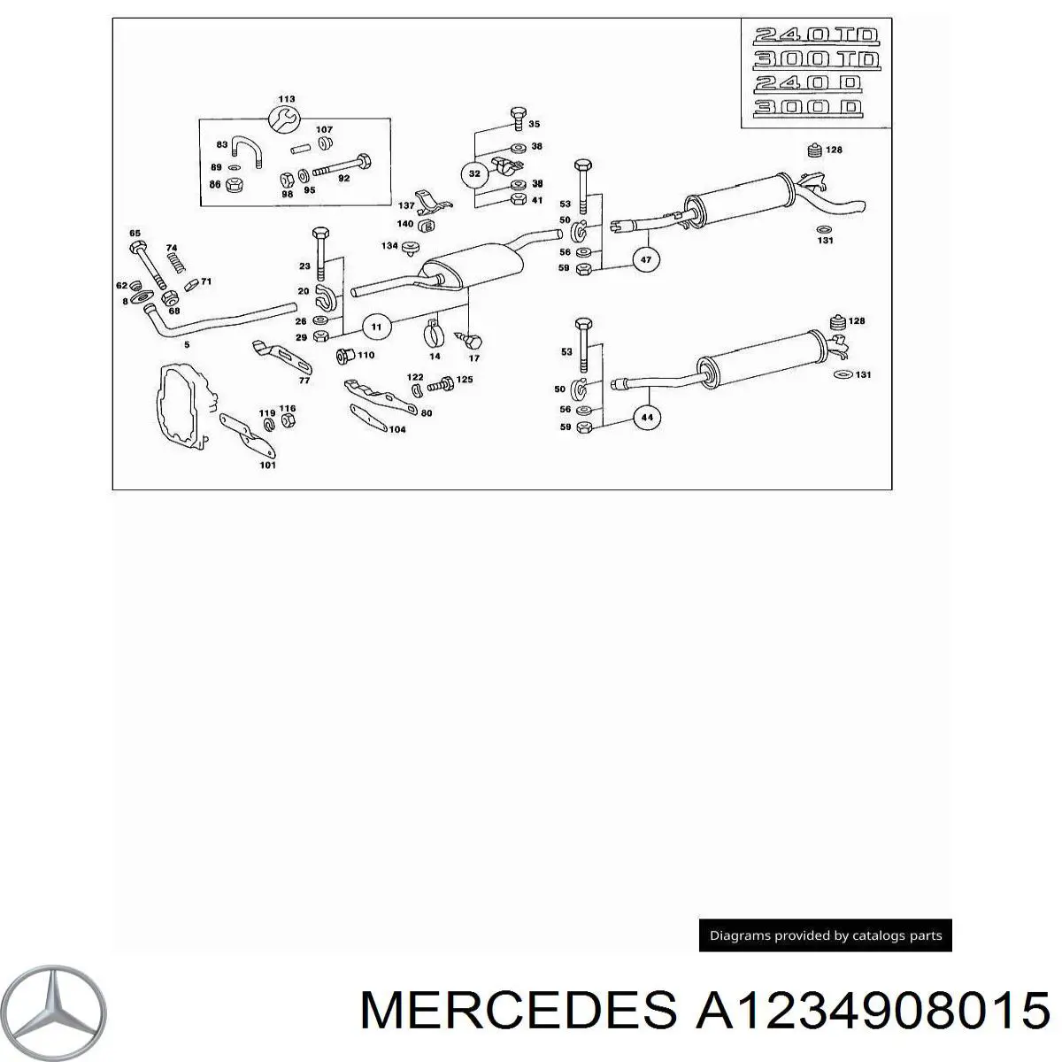 A1234908015 Mercedes Середній глушник