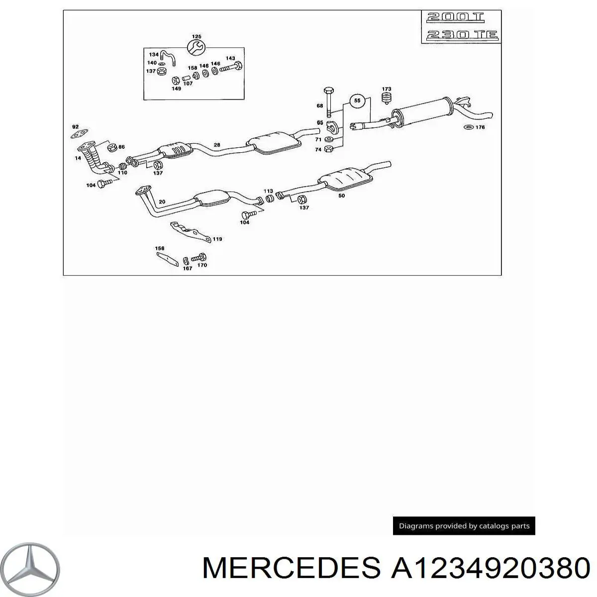 A1234920380 Mercedes прокладка прийомної труби глушника