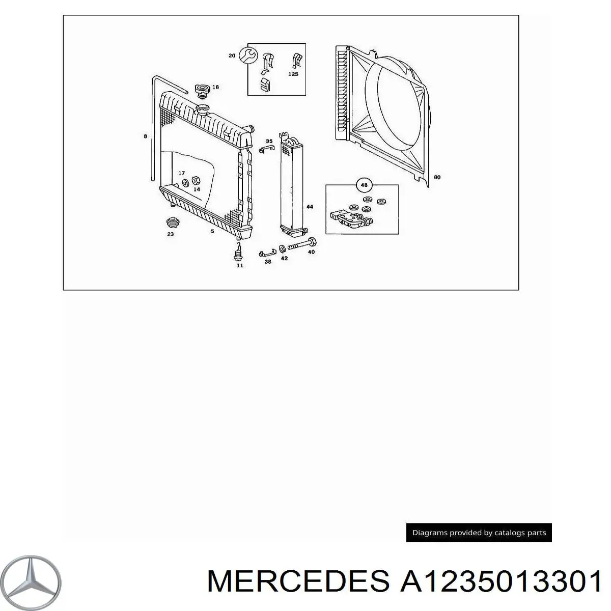 1235013301 Mercedes радіатор охолодження двигуна