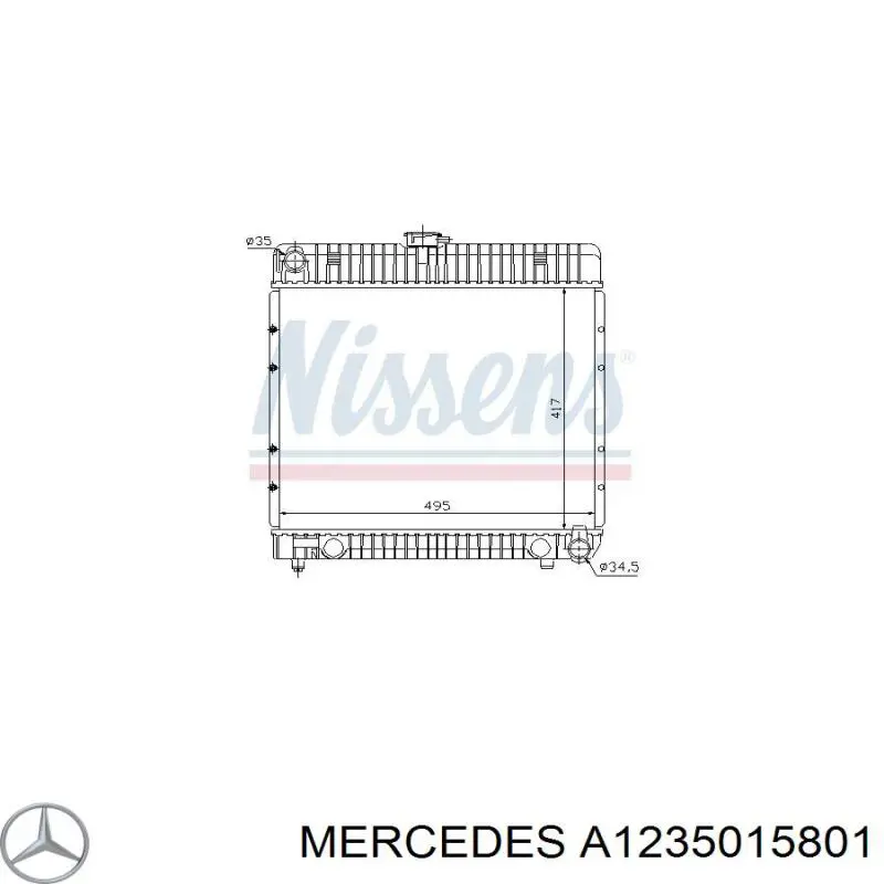Купити A1235015801 Mercedes Радіатор двигуна