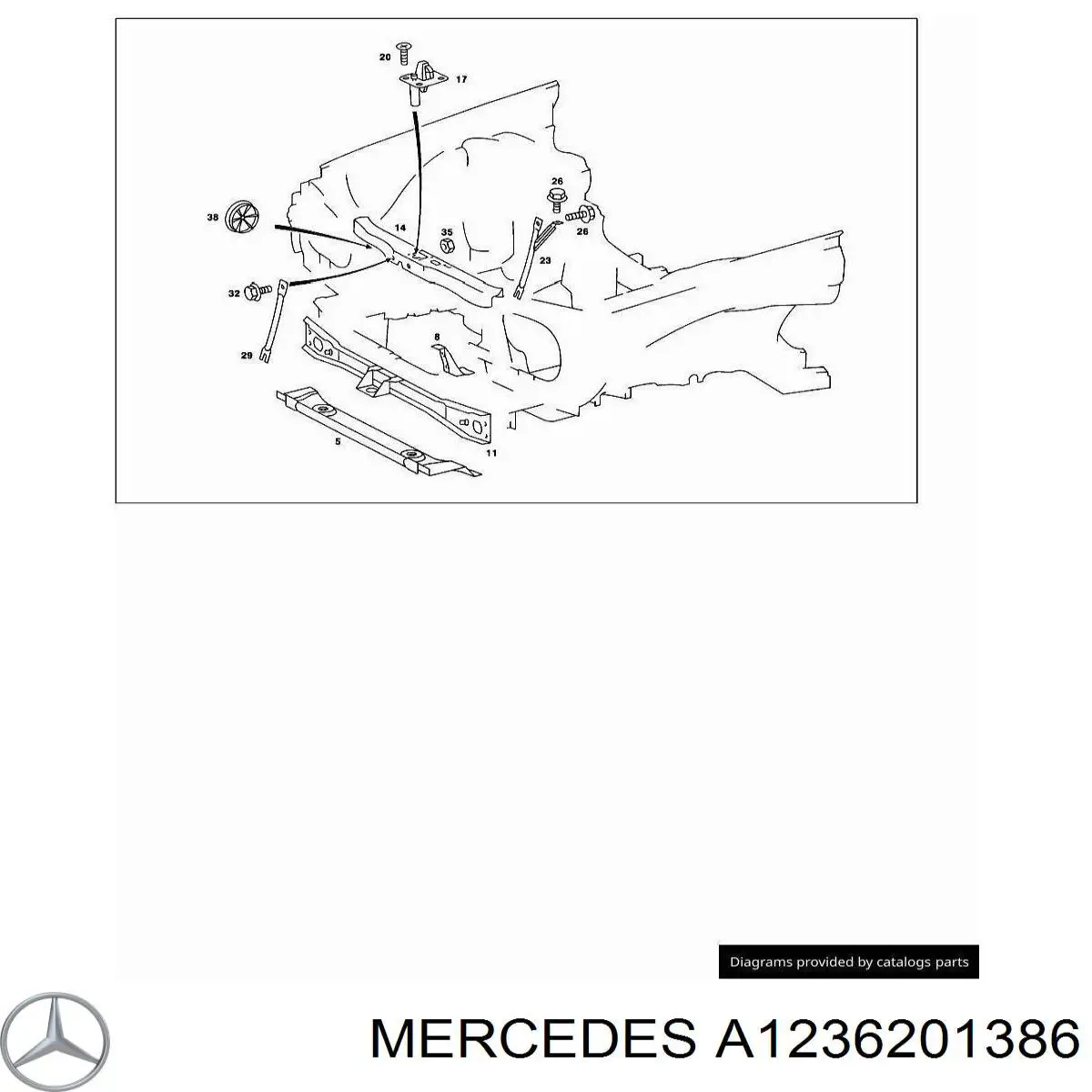 Телевізор нижній Mercedes A1236201386 ціна, від 134.46 USD