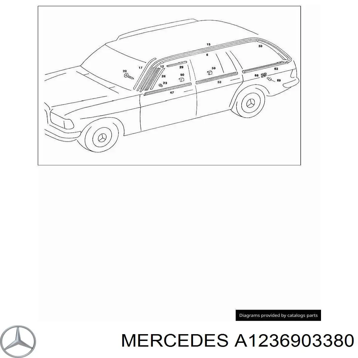 Молдинг передньої лівої двері Mercedes A1236903380 ціна, від 142.83 USD