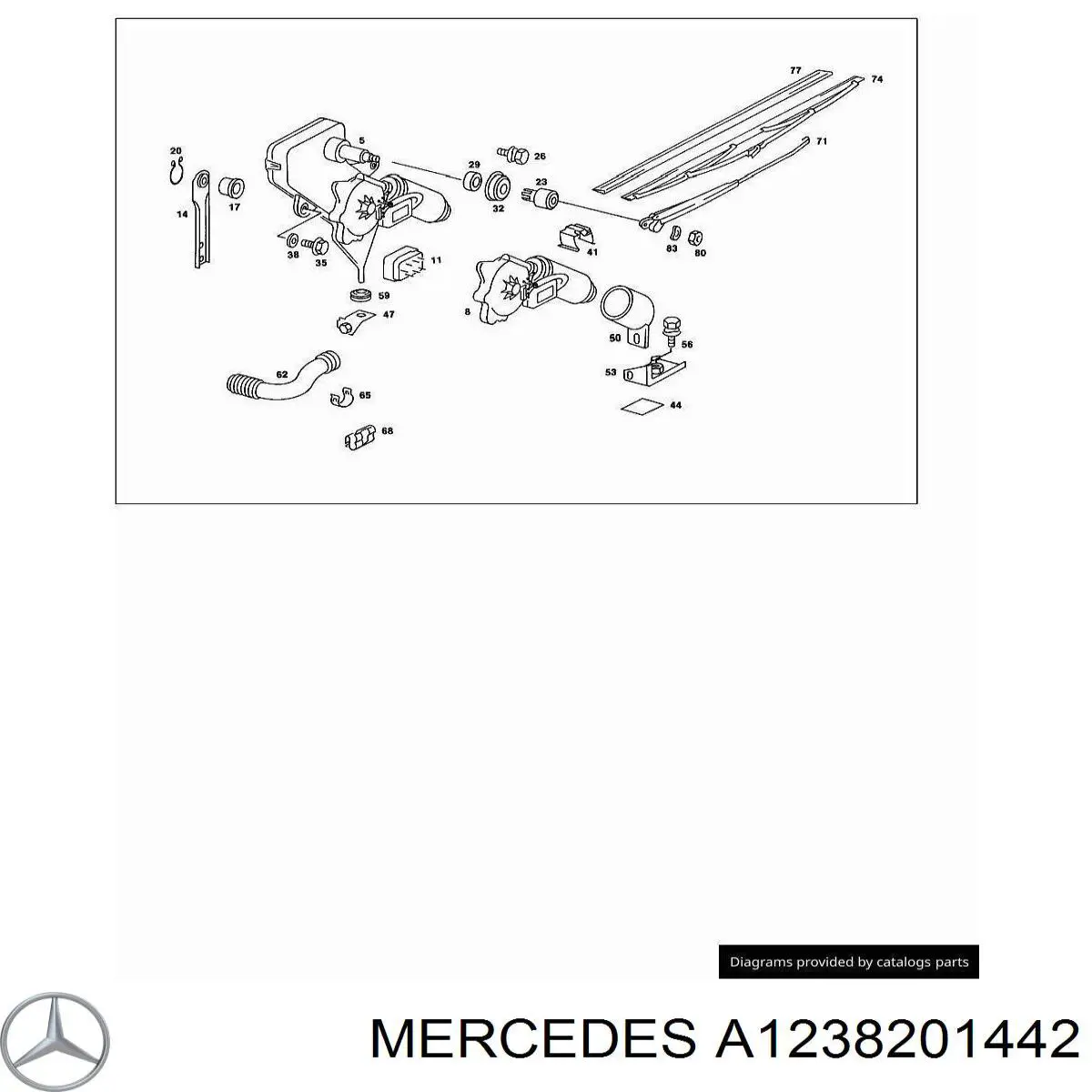 Склоочисник дверей задка Mercedes A1238201442 ціна, від 360.48 USD