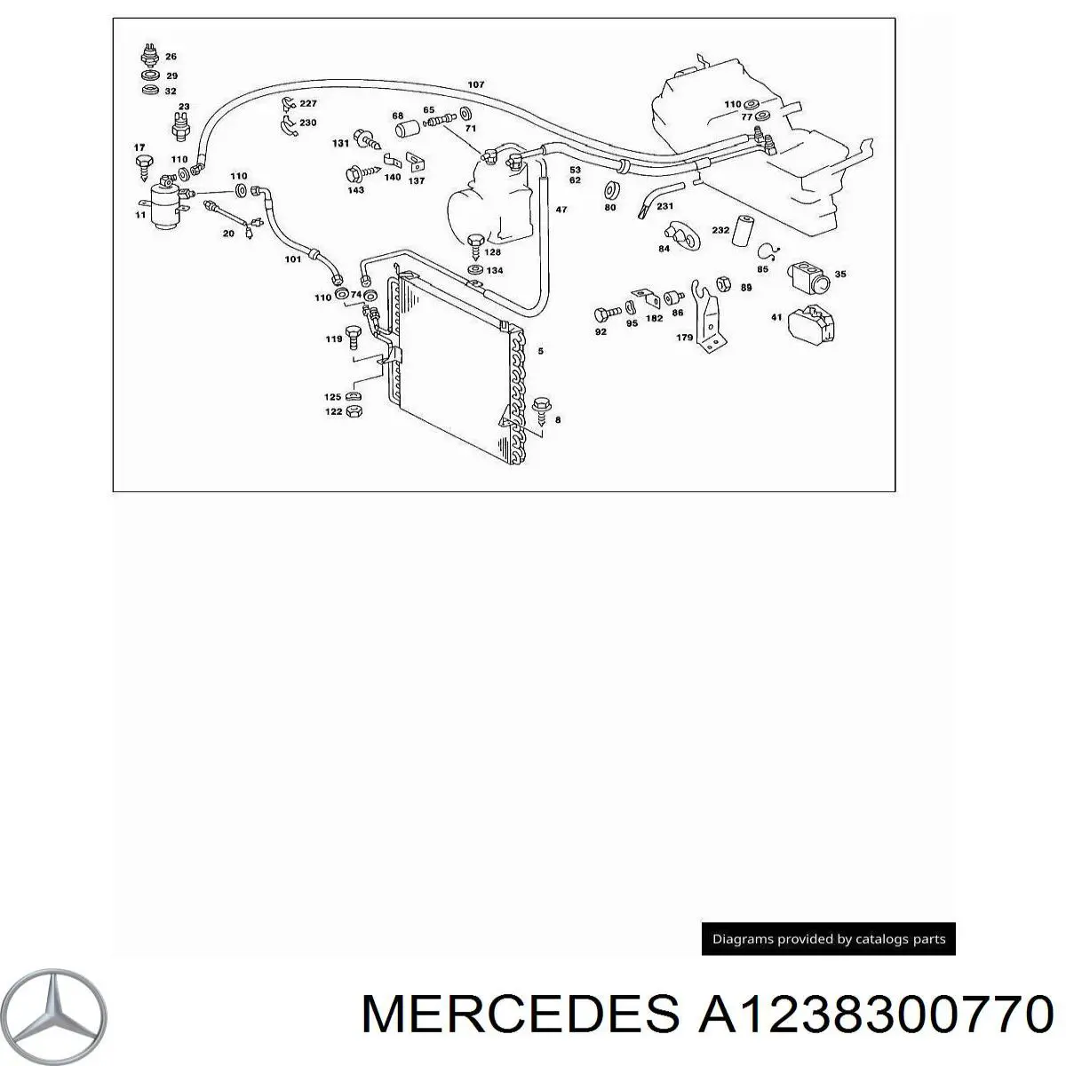 Конденсатор кондиціонера Mercedes A1238300970 ціна, від 890.97 USD