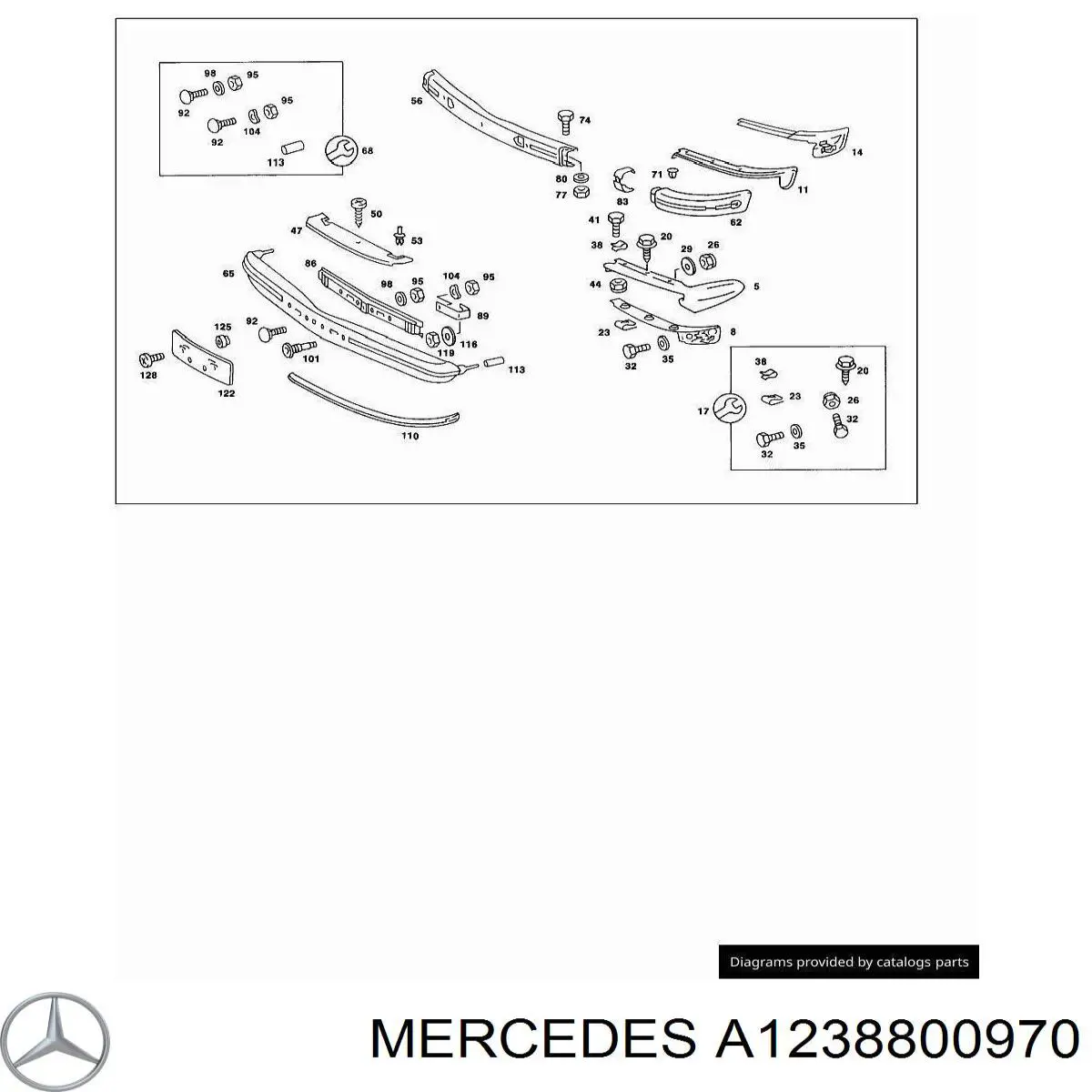 Бампер передній, центральна частина Mercedes A1238800970 ціна, від 995.85 USD
