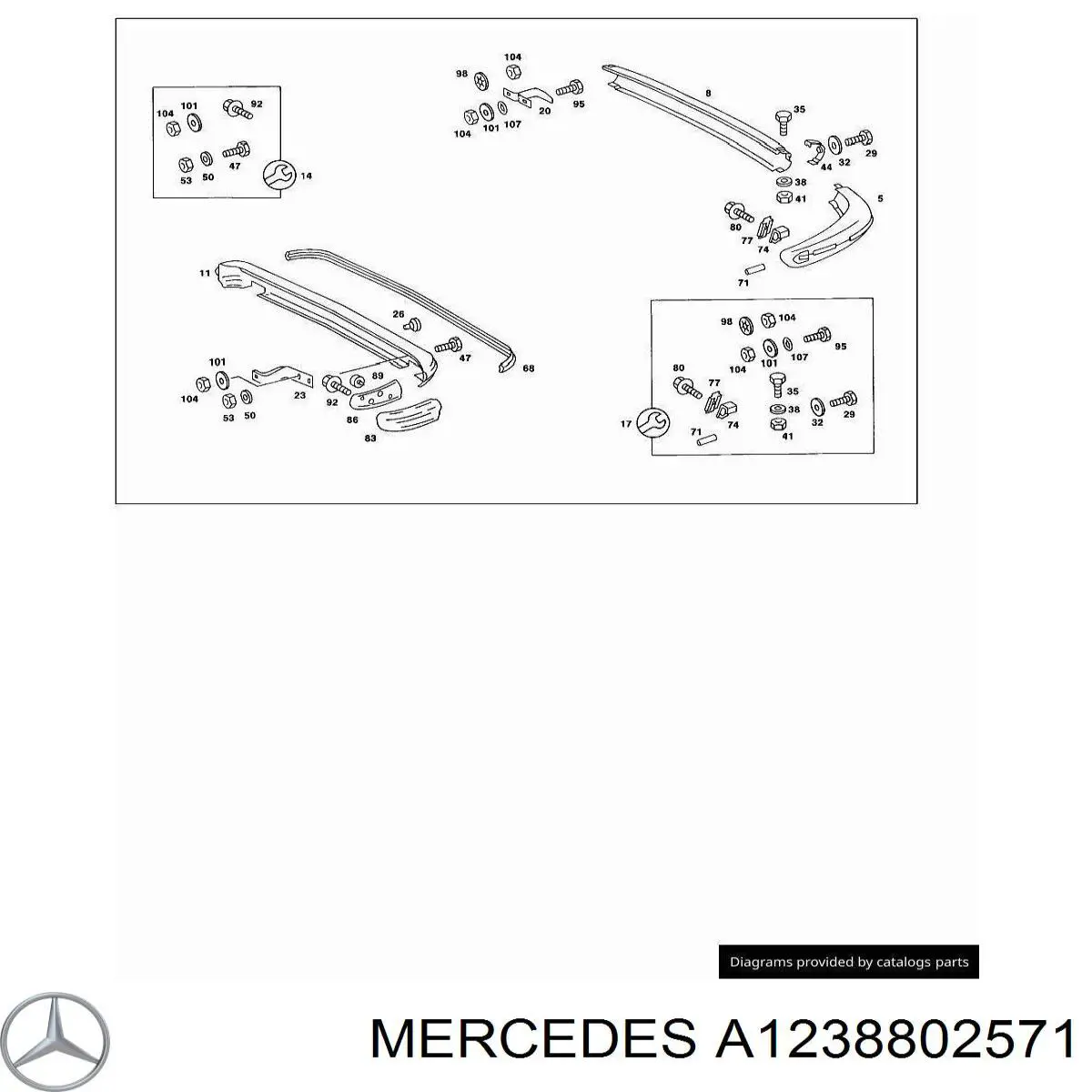 A1238802571 Mercedes бампер задній, центральна частина