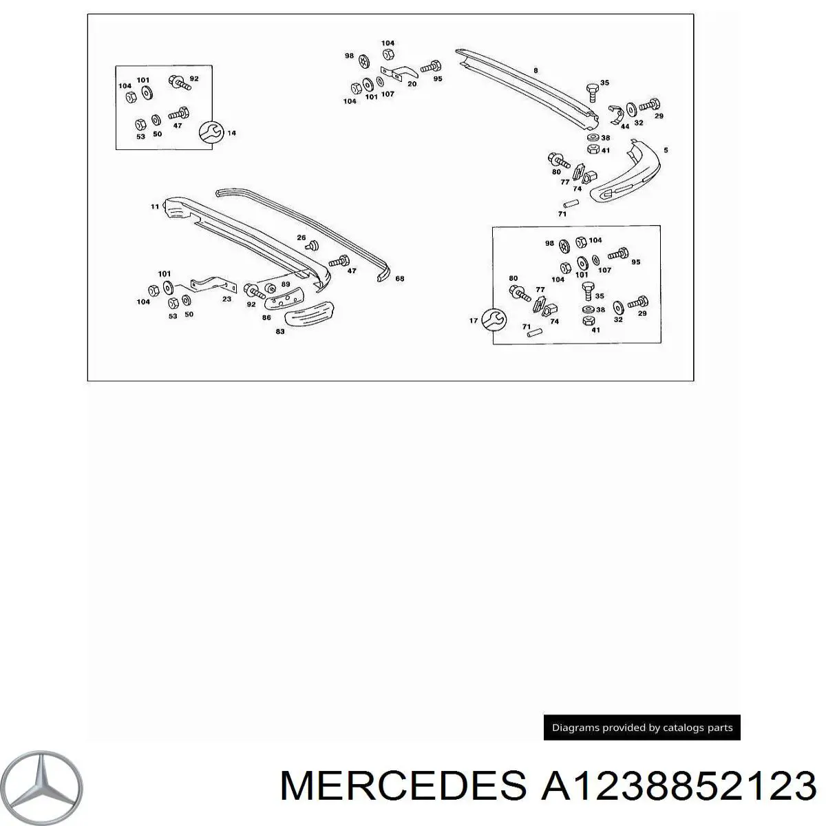 Кут бампера заднього лівий Mercedes A1238852123 ціна, від 14.11 USD