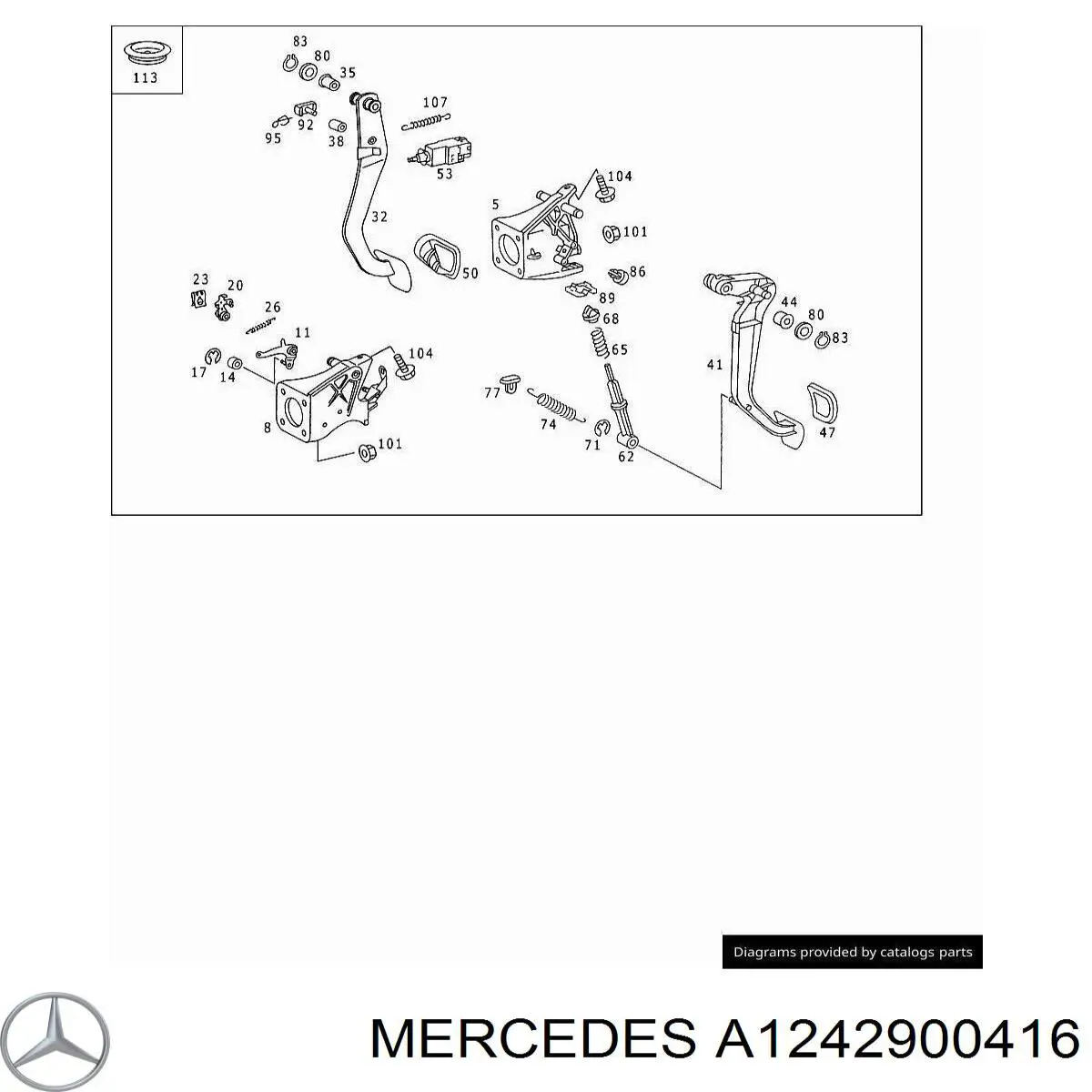Педаль і привід управління зчепленням Mercedes A1242900416 ціна, від 63.35 USD
