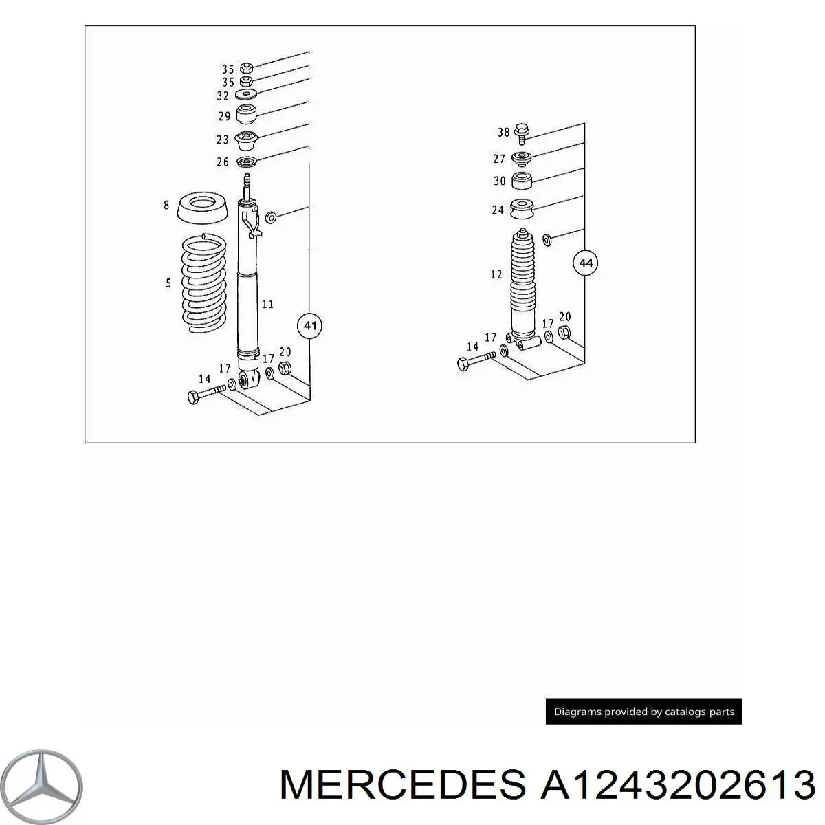 Купити A1243202613 Mercedes Стійка амортизатора задня