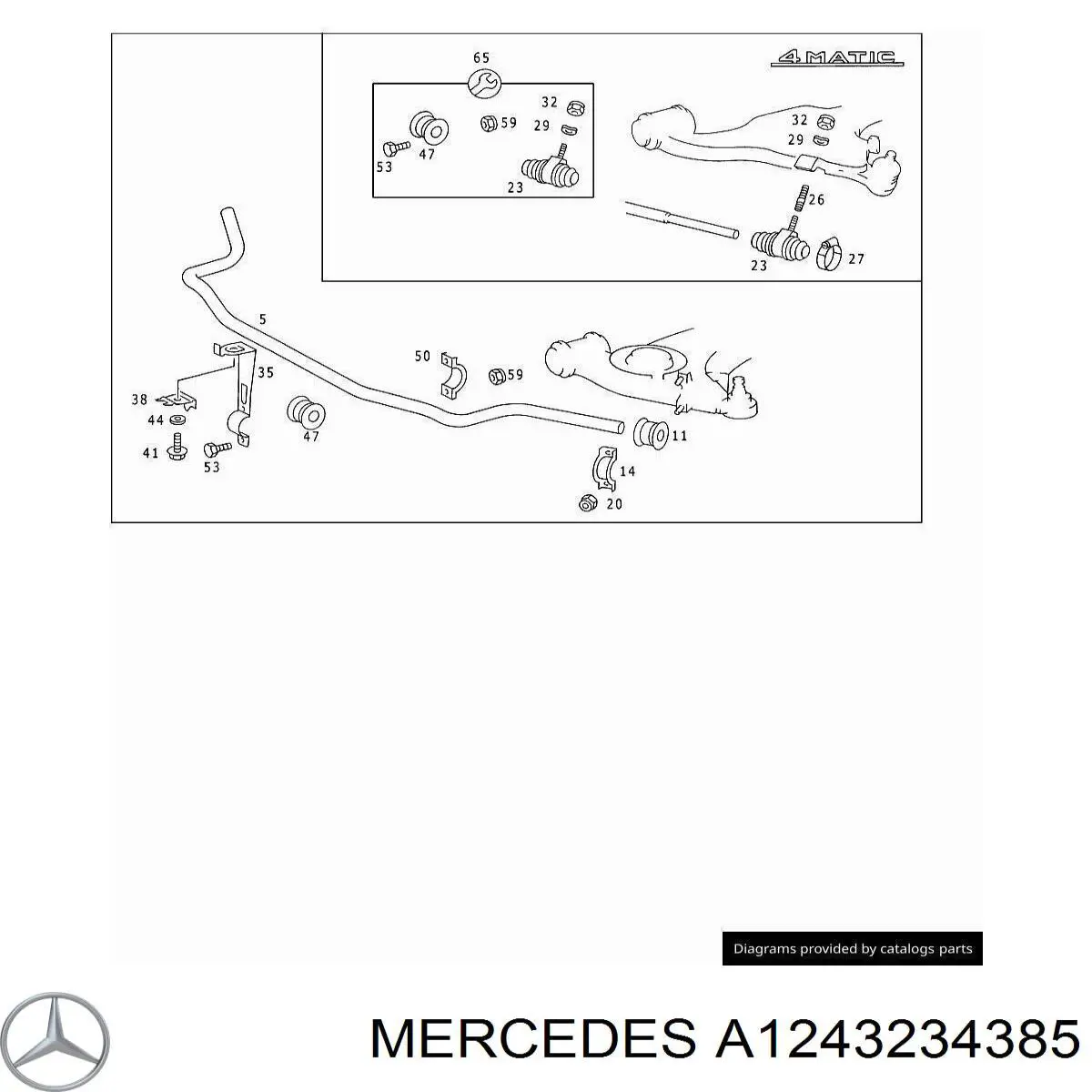 A1243234385 Mercedes Втулка стабілізатора переднього внутрішня