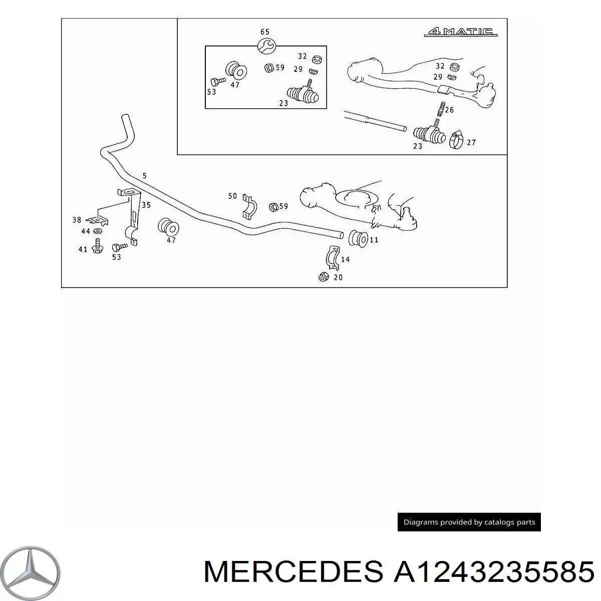 A1243235585 Mercedes втулка стабілізатора переднього