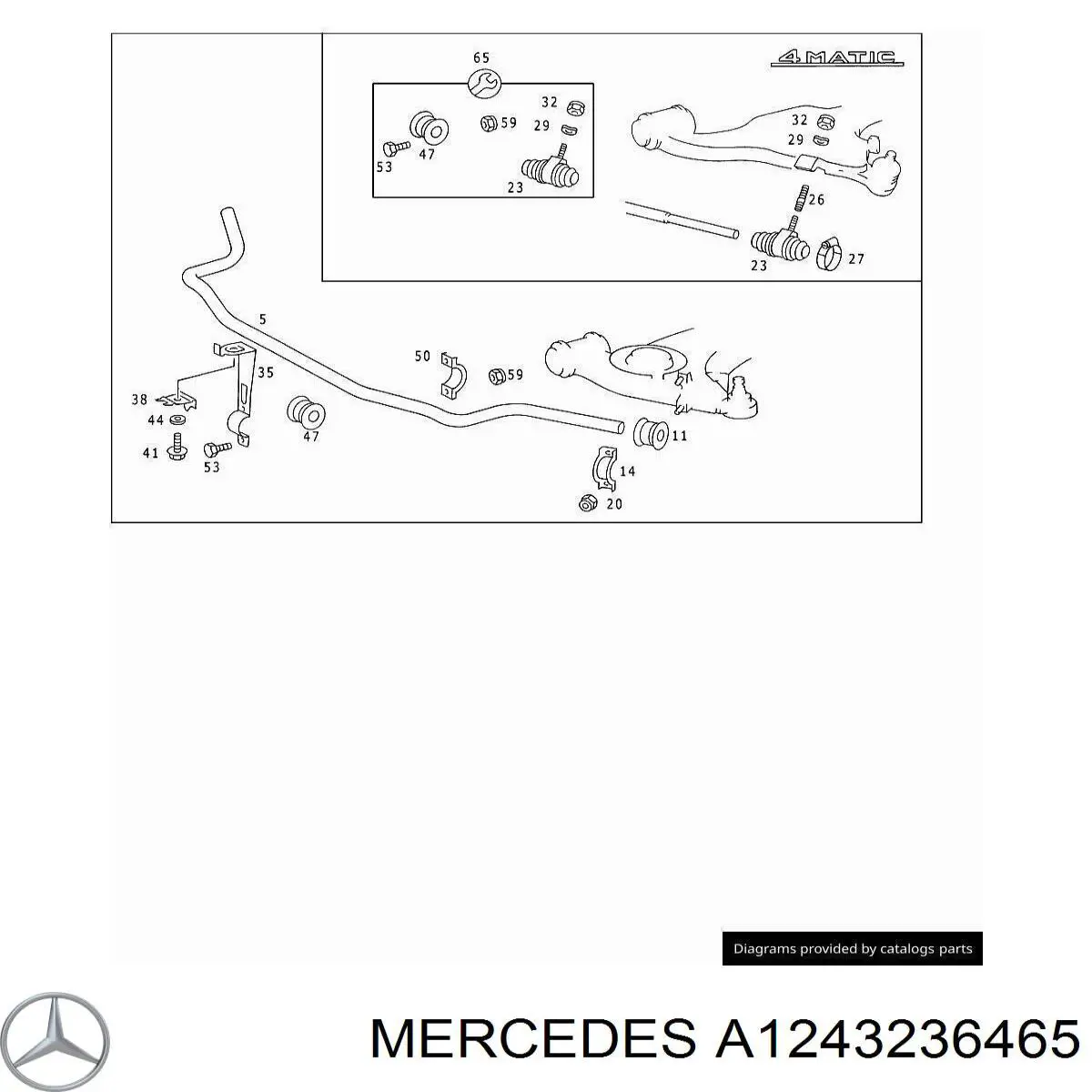 Стабілізатор передній стійкості Mercedes A1243236465 ціна, від 530.70 USD