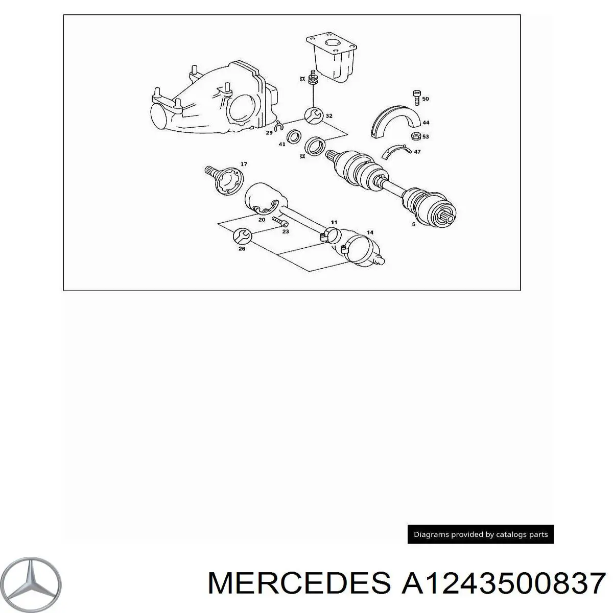 1243500837 Mercedes пильник шруса внутрішній, задньої піввісі