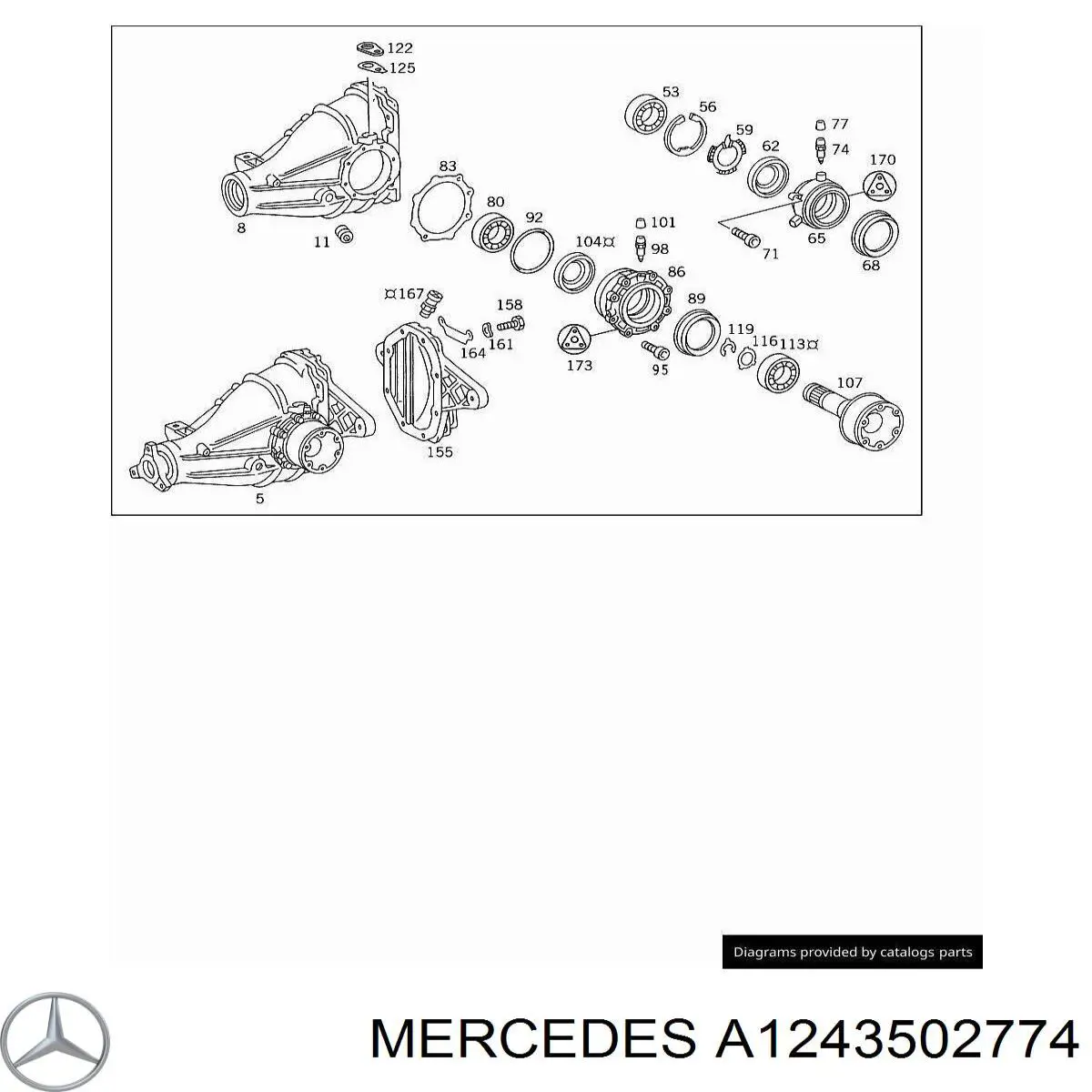 Редуктор колісний моста заднього Mercedes A124350277480 ціна, від 316.74 USD