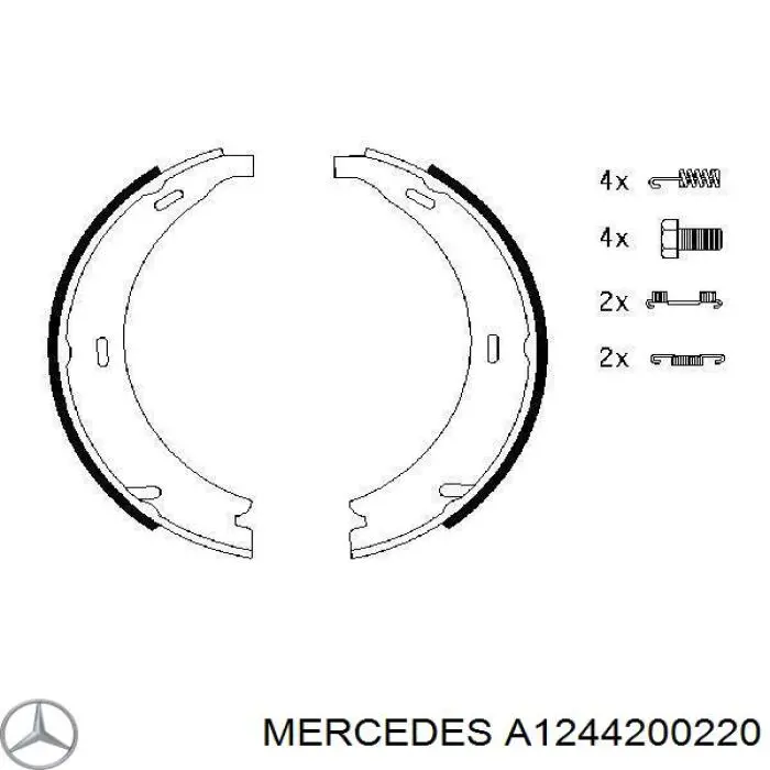 Купити A1244200220 Mercedes Гальмівні колодки гальма стоянки