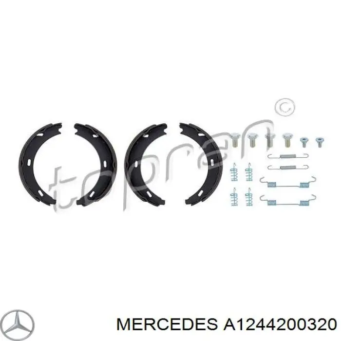 Купити A1244200320 Mercedes Гальмівні колодки гальма стоянки