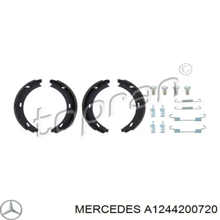 A1244200720 Mercedes колодки ручника/стоянкового гальма