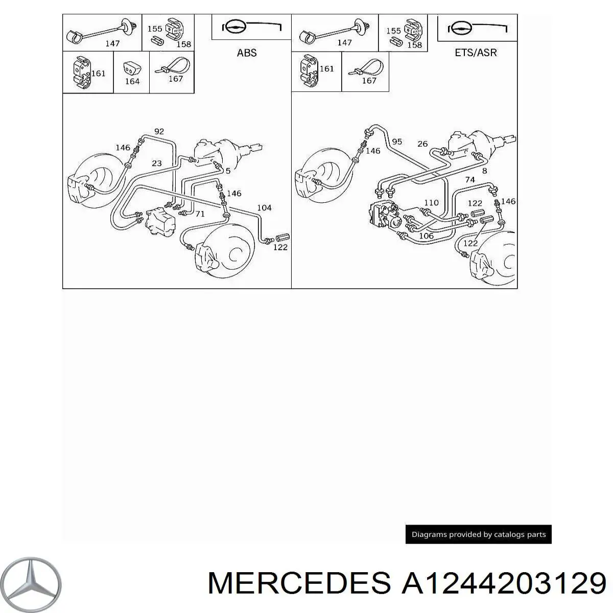  Mercedes A1244203129 ціна, від 16.47 USD