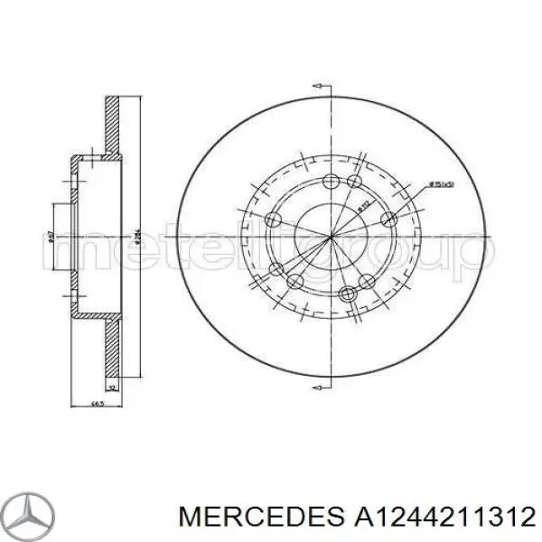 Купити A1244211312 Mercedes Ротор гальмівний