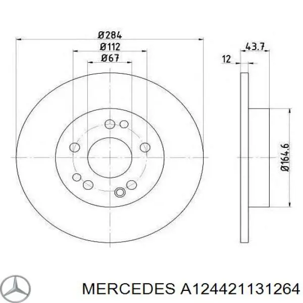 Диск переднього гальма Mercedes A124421131264 ціна, від 31.93 USD