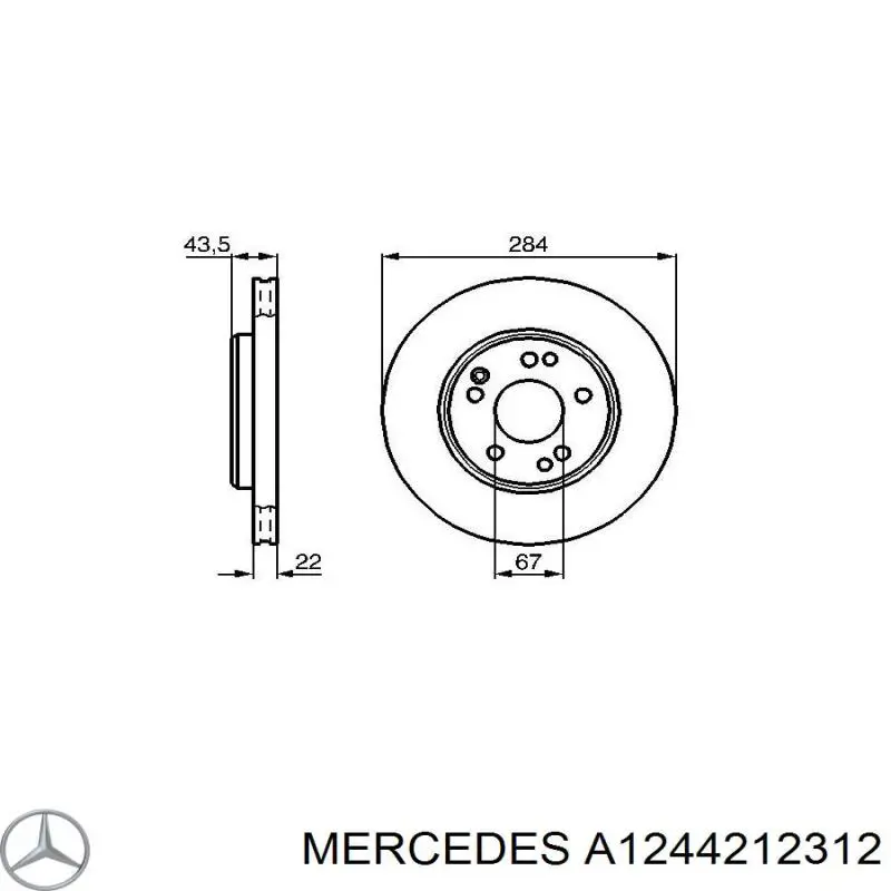 Диск переднього гальма Mercedes A1244212312 ціна, від 22.97 USD