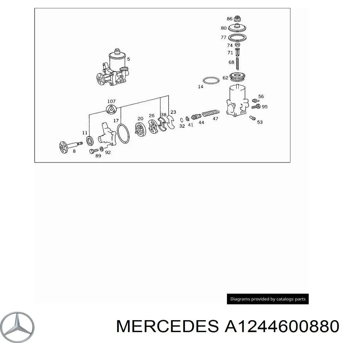 Насос гідропідсилювача керма (ГПК) A1244600880 Mercedes