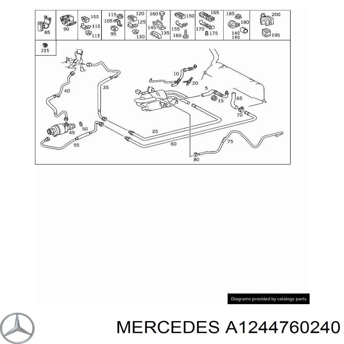 Купити A1244760240 Mercedes Скоба гальмівної трубки