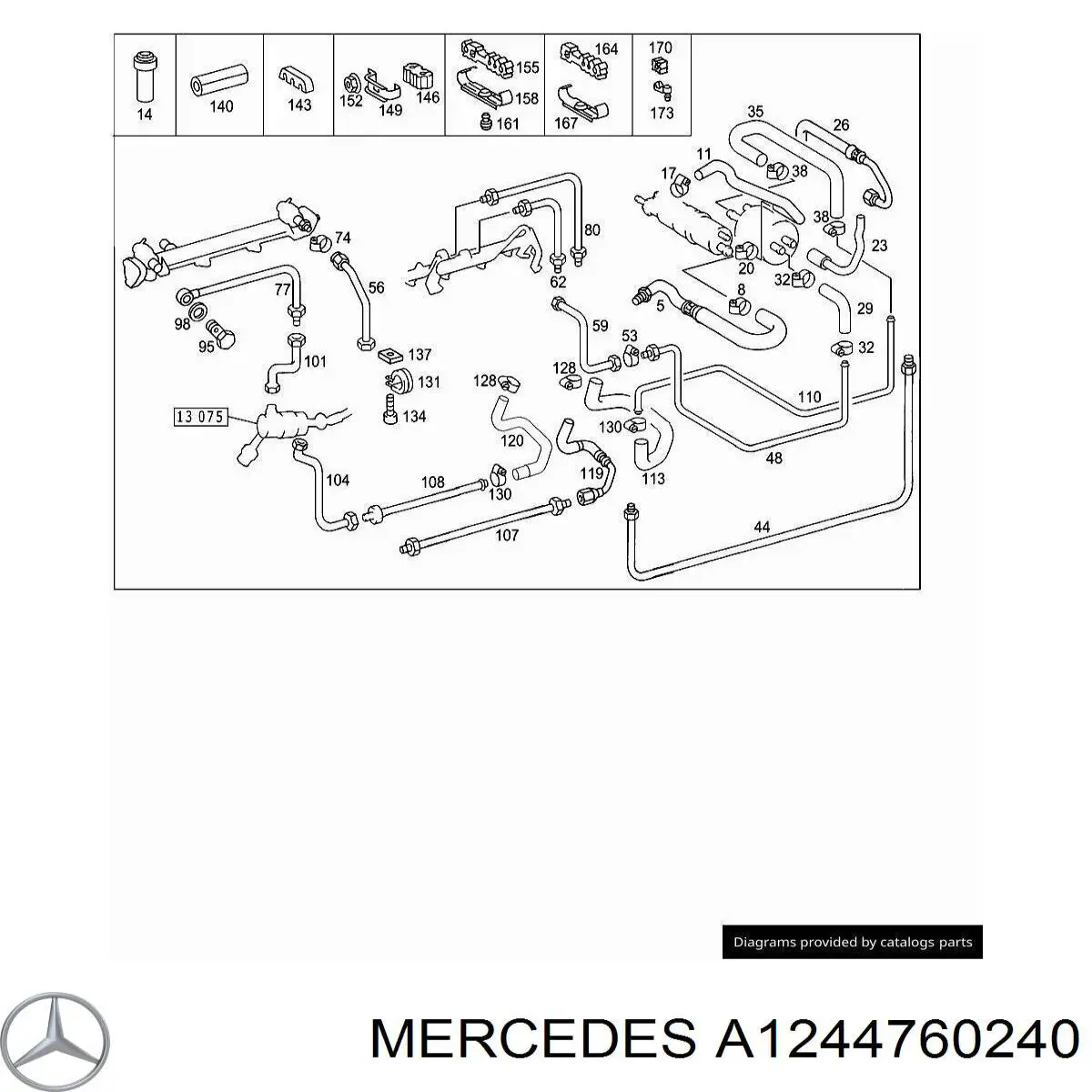 A1244760240 Mercedes Скоба гальмівної трубки